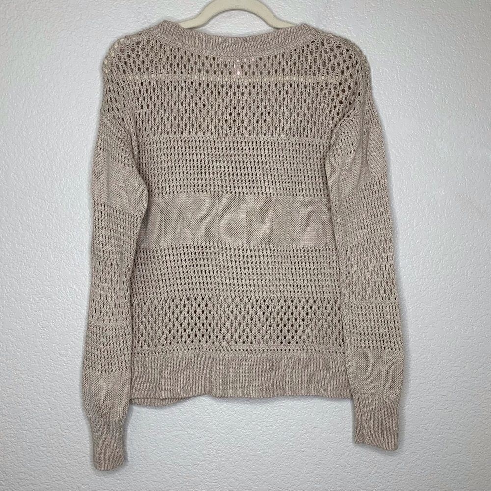 Victoria’s Secret Linen Blend Side Button Open Knit Sweater, Sz Medium - Picture 7 of 13